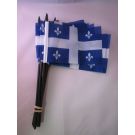 Drapeau Québec 15x10 cm avec hampe - Lot de 10