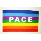 Drapeau Paix 150x90 cm | Drapeau Arc-en-Ciel Polyester léger Oeillets métalliques