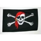 Drapeau Pirate foulard rouge 150x90 cm Polyester léger Oeillets métalliques