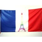 Drapeau France Arc-En-Ciel 150x90 cm | Drapeau LGBT Polyester 100D Fourreau pour hampe