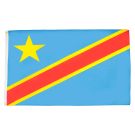 Drapeau République Démocratique du Congo 150x90 cm | Drapeau congolais Polyester 100D Oeillets métalliques