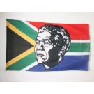 Drapeau Afrique du Sud avec Mandela 150x90 cm Polyester 100D Fourreau pour hampe