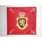 Drapeau Etendard royal de Belgique 90x90 cm Polyester 100D Fourreau pour hampe