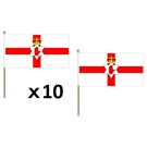 Drapeau Irlande du Nord 45x30 cm | Drapeau nord irlandais Polyester 100D Hampe en bois