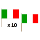Drapeau Italie 45x30 cm | Drapeau italien Polyester 100D Hampe en bois