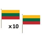 Drapeau Lituanie 45x30 cm | Drapeau lituanien Polyester 100D Hampe en bois