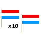 Drapeau Luxembourg 45x30 cm | Drapeau luxembourgeois Polyester 100D Hampe en bois