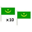 Drapeau Mauritanie ancien 45x30 cm | Drapeau mauritanien Polyester 100D Hampe en bois