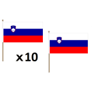 Drapeau Slovénie 45x30 cm | Drapeau slovène Polyester 100D Hampe en bois
