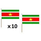 Drapeau Suriname 45x30 cm | Drapeau surinamien Polyester 100D Hampe en bois