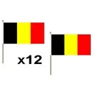 Drapeau Belgique 45x30 cm | Drapeau belge Polyester 100D Hampe en bois