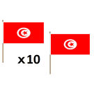 Drapeau Tunisie 45x30 cm | Drapeau tunisien Polyester 100D Hampe en bois