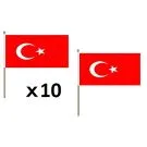 Drapeau Turquie 45x30 cm | Drapeau turc Polyester 100D Hampe en bois