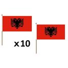Drapeau Albanie 45x30 cm | Drapeau albanais Polyester 100D Hampe en bois