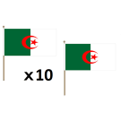 Drapeau Algérie 45x30 cm | Drapeau algérien Polyester 100D Hampe en bois