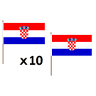 Drapeau Croatie 45x30 cm | Drapeau croate Polyester 100D Hampe en bois