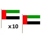 Drapeau Emirats Arabes Unis 45x30 cm | Drapeau émirati Polyester 100D Hampe en bois