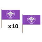 Drapeau Scouts Violet 45x30 cm Polyester 100D Hampe en bois