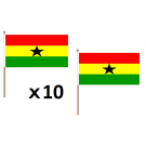 Drapeau Ghana 45x30 cm | Drapeau ghanéen Polyester 100D Hampe en bois