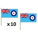 Drapeau Royal Air Force britannique 45x30 cm Polyester 100D Hampe en bois