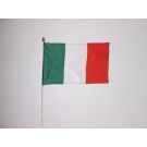 Drapeau Italie 45x30 cm | Drapeau italien Polyester 100D Hampe en plastique blanc