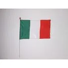 Drapeau Italie 45x30 cm | Drapeau italien Polyester 100D Hampe en plastique blanc