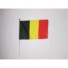 Drapeau Belgique 45x30 cm | Drapeau belge Polyester 100D Hampe en plastique blanc