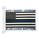 Pavillon nautique Blue Lives Matter 45x30 cm Anneaux Plastiques