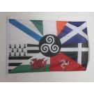 Drapeau Celtique multi 90x60 cm | Drapeau celte Usage Extérieur Anneaux Plastiques