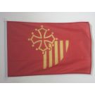 Drapeau Languedoc-Roussillon 90x60 cm | Drapeau languedocien Usage Extérieur Anneaux Plastiques