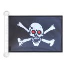 Pavillon nautique Pirate Yeux rouges 45x30 cm Anneaux Plastiques