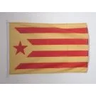 Drapeau Catalogne Estelada Vermella 90x60 cm | Drapeau catalan Usage Extérieur Anneaux Plastiques