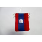 Guirlande Drapeau Laos 6 mètres | 20 drapeaux 21x15 cm