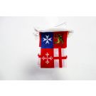 Guirlande Drapeau Italie 4 Républiques maritimes 6 mètres | 20 drapeaux 21x15 cm