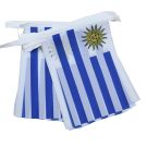 Guirlande Drapeau Uruguay 6 mètres | 20 drapeaux 21x15 cm