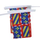 Guirlande Drapeau Bourgogne 6 mètres | 20 drapeaux 21x15 cm