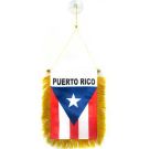 Fanion Porto Rico 15x10 cm spécial voiture