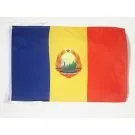 Drapeau République socialiste de Roumanie 1947-1989 45x30 cm Polyester 100D Cordelettes