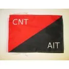 Drapeau Milices confédérales de la CNT-FAI d'Espagne 45x30 cm Polyester 100D Cordelettes