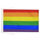Drapeau Arc-en-Ciel 45x30 cm | Drapeau gay Polyester 100D Cordelettes