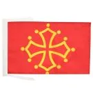 Drapeau Midi-Pyrénées - Occitanie 45x30 cm | Drapeau occitan Polyester 100D Cordelettes