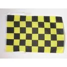 Drapeau Damier Noir et jaune or Avalanches 45x30 cm | Drapeau à damiers Polyester 100D Cordelettes