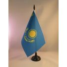 Drapeau de table Kazakhstan 21x14 cm Hampe et socle en plastique noir