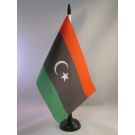 Drapeau de table Libye 21x14 cm Hampe et socle en plastique noir