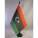 Drapeau de table Libye 21x14 cm Hampe et socle en plastique noir