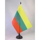 Drapeau de table Lituanie 21x14 cm Hampe et socle en plastique noir