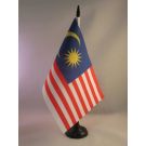 Drapeau de table Malaisie 21x14 cm Hampe et socle en plastique noir