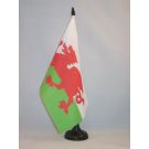 Drapeau de table Pays de Galles 21x14 cm Hampe et socle en plastique noir