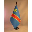 Drapeau de table République Démocratique du Congo 21x14 cm Hampe et socle en plastique noir