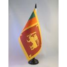 Drapeau de table Sri Lanka 21x14 cm Hampe et socle en plastique noir